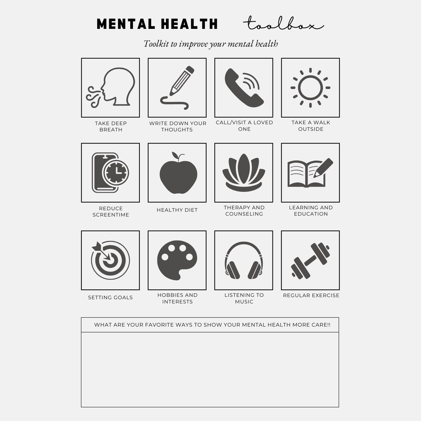 MENTAL HEALTH PLANNER